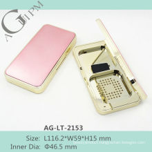 Retro shining Rectangular Compact Powder Case With Mirror AG-LT-2153, AGPM Cosmetic Packaging , Custom colors/Logo